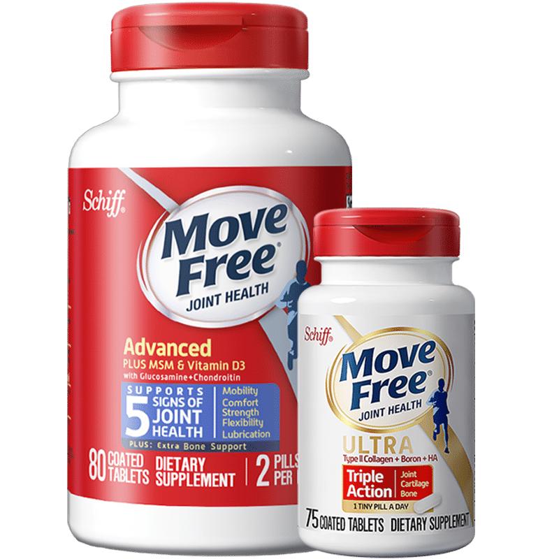 move free维骨力氨糖软骨素加钙蓝盒80粒+骨胶原软骨素白瓶75粒