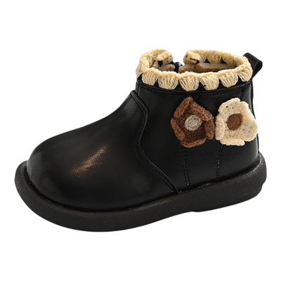 小黄鸭女童公主防水保暖皮靴