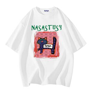 NASA STUSY美式高街2026新款夏装男款上衣服情侣潮牌男士短袖T恤