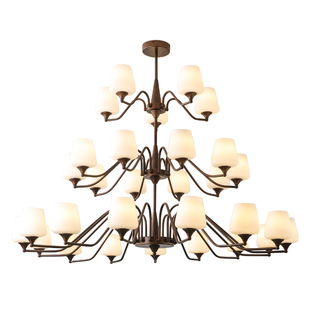 宝兮 别墅吊灯美式复古高端loft镂空客厅主灯高端大气楼梯灯具