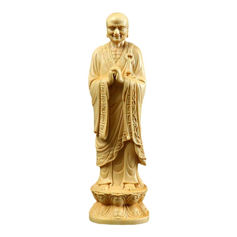 黄杨木雕刻迦叶阿傩尊者菩萨佛像家居装饰木质雕刻摆件人物手把件