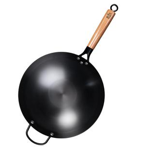 【生锈包退】邓家刀无涂层正宗铁锅圆底尖底炒菜锅老式炒锅免开锅