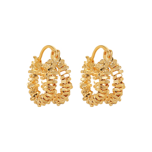 双层碎银几两耳环女2025新款爆款时尚耳钉轻奢小众设计感百搭耳饰