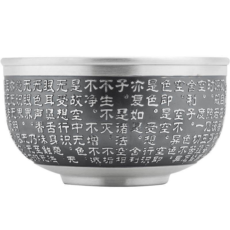 纯银999碗筷套装手工刻花
