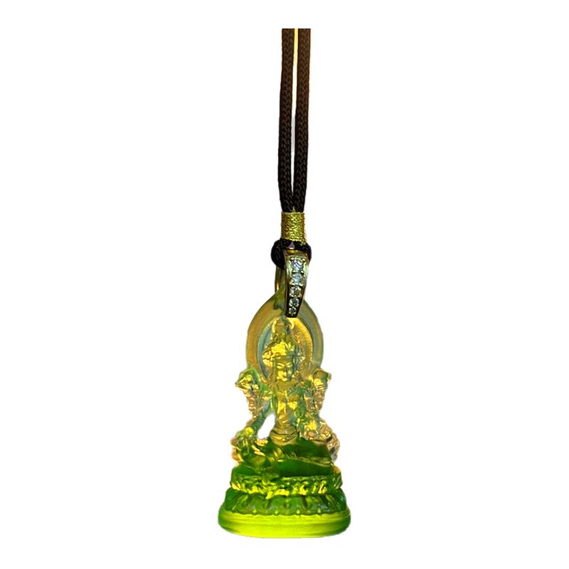 古法镶嵌立体雕刻绿度母菩萨像