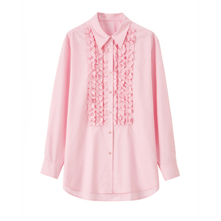 ROSELINGLING现代主义+维多利亚风 匹马棉浪漫荷叶木耳边通勤衬衫