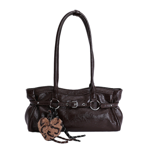 高级质感复古油蜡皮包包女2025新款秋冬单肩腋下包时尚百搭法棍包