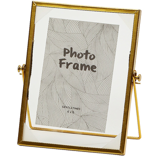 创意北欧相框 轻奢金属铁艺立体几何装饰摆件简约玻璃标本ins相架