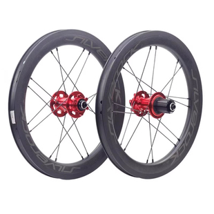 SILVEROCK SR38C碳纤轮组16寸349星芒碟刹折叠K3P快拆桶轴车轮