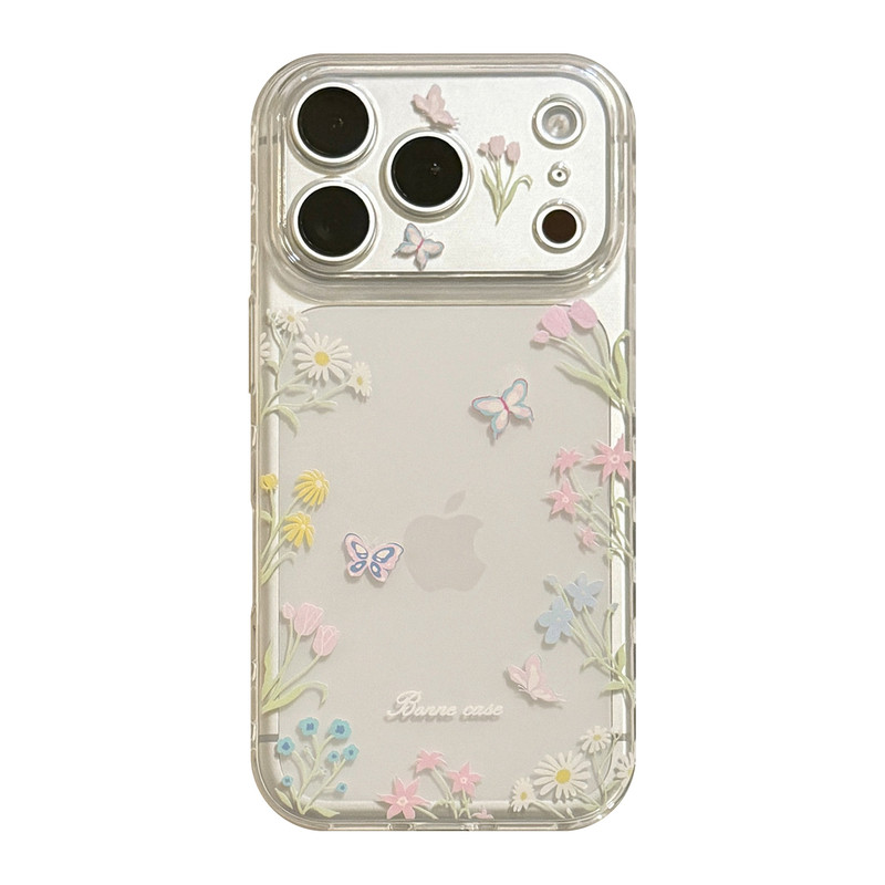 ins小清新花朵适用苹果17promax手机壳iPhone16pro相机键全包透明硅胶防摔15/14/13软壳保护套12少女心11文艺