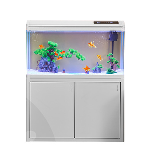 新款免换水客厅落地中大型鱼缸玻璃小型家用养鱼带柜自循环水族箱