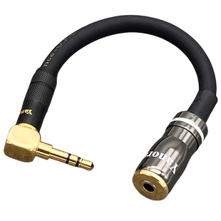 发烧级3.5mm耳机音频弯头3.5公对母 高保真电脑手机AUX延长信号线