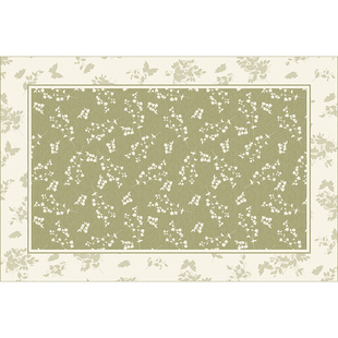 地毯客厅绿色法式复古奶油风2026新款免洗可擦防水防污地垫高级感