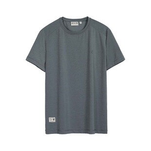 MCS男装源自万宝路圆领锦纶T恤男款夏季合身纯色商务休闲半袖男士