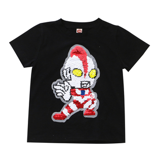 男童纯棉奥特曼变色亮片哪吒短袖T恤 夏款儿童小男孩卡通半袖上衣