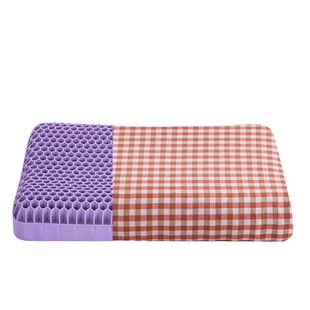 格子深睡翼睡眠枕套53x34专用成人52纯棉果胶乳胶枕头套60x35全棉