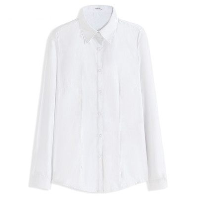 防走光修身显瘦大码职业白色衬衫