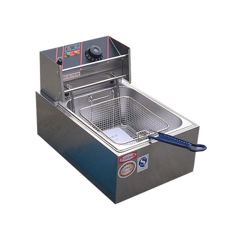 千麦电炸炉商用新粤海款EF-81单缸炸锅EF-82双缸油炸炉台式油炸机