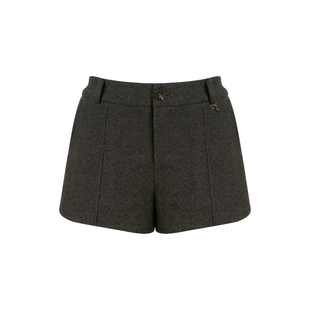 Kroche  Geek chic 毛呢A字显瘦深灰色短款休闲裤