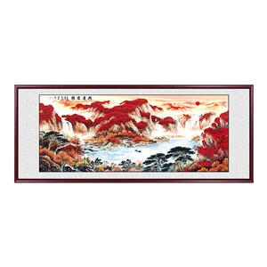 手绘真迹山水画大气靠山壁画挂画