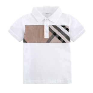 儿童短袖POLO衫2026新款夏季男童翻领格子撞色休闲上衣纯棉T恤衫