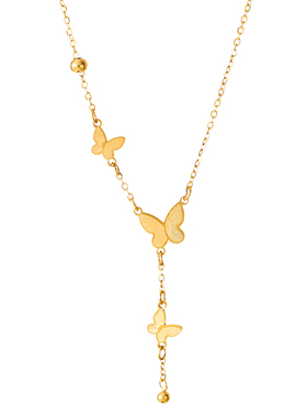 仲夏之晶蝴蝶流苏项链女款轻奢