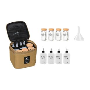 山趣户外调料瓶套装野餐调味盒油壶露营分装罐子竹木盖密封调料罐