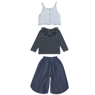 儿童洋气休闲春季2026新款三件套宝宝春秋女童花边领卫衣套装衣服