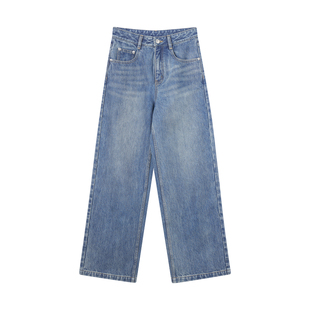 THESOONG/ 蓝牛括号裤 土耳其进口面料100棉直筒牛仔裤女耐磨7276