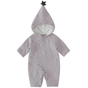 婴儿连体衣春秋季超萌可爱爬爬服新生儿冬季夹丝加厚保暖宝宝哈衣