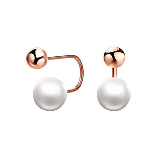 潮宏基珠宝 珍缀 红18k金珍珠耳钉玫瑰金耳环耳勾女z