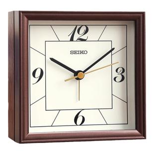 精工学生闹钟实用复古木质桌面初高中闹铃强力叫醒2024新款时钟