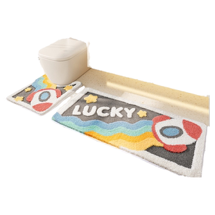 大江地垫厕所洗手台卡通脚垫卫生间洗漱台地毯浴室强吸水防滑垫子