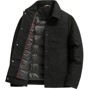 雪中飞男士羽绒服2025新款秋冬外套轻便翻领衬衫式秋羽绒夹克上衣