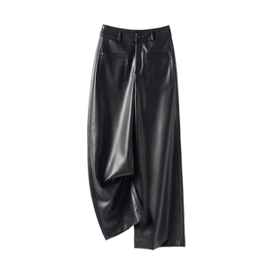 海宁真皮皮裤女2025秋冬新款绵羊皮九分裤高腰显瘦休闲百搭阔腿裤