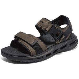 Skechers斯凯奇2024年夏季新款男鞋轻质魔术贴凉鞋舒适外穿沙滩鞋