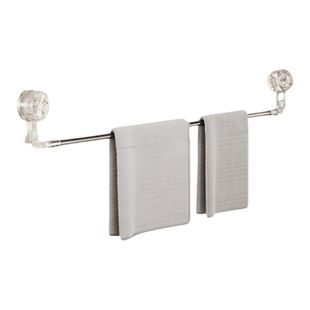 吸盘毛巾架单杆可伸缩免打孔卫生间置物架浴室拖鞋架浴巾杆毛巾杆