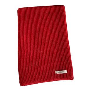 显白姜黄色围巾韩系女冬季纯色复古百搭情侣时尚护颈针织粉色围脖