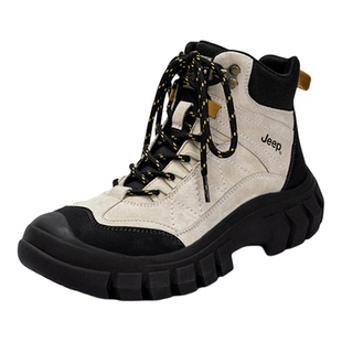 jeep高帮鞋厚底冬季新款小个子短靴户外徒步登山鞋女款防滑马丁靴
