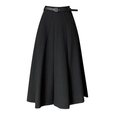 中长裙伞裙a型毛呢半身裙