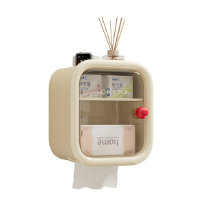 卫生间纸巾盒壁挂式免打孔卷纸筒卫生纸浴室防水置物架厕所抽纸盒