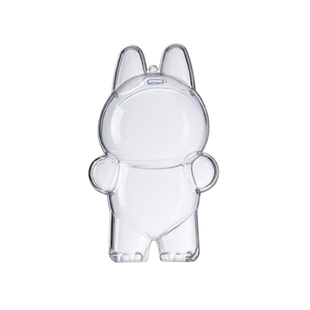 labubu高清透明搪胶娃娃保护壳盲盒收纳展示拉布布三代挂件防尘罩