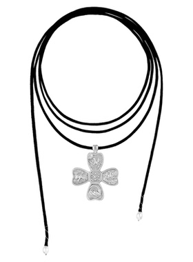 四叶草蝴蝶珍珠项链女麂皮时尚百搭简约长款饰品链