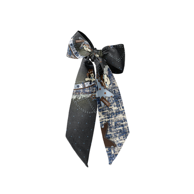 印你所想原创汪部牛仔长条丝巾设计感小众系脖高级感颈饰绑包绑发