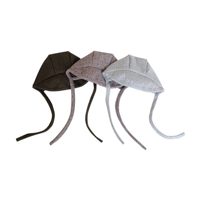 ins毛呢大帽檐加厚保暖婴儿帽子