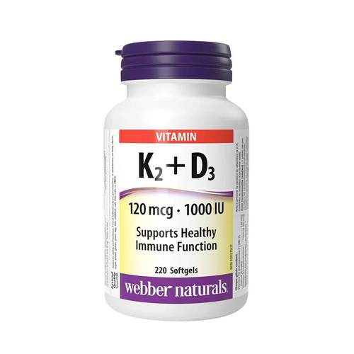 伟博Webber维生素K2+D3胶囊高含量成人中老年补钙搭档加拿大原装