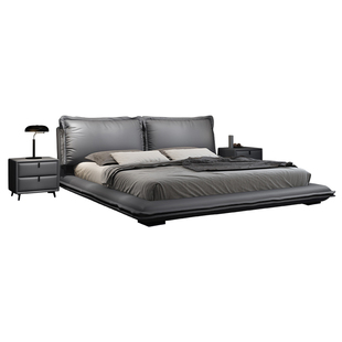 2026年新款大象耳朵真皮床主卧室大床高端大气1米8双人床2米x2米2