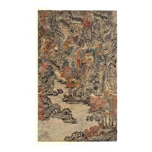 元王蒙具区林屋图尺寸112*82cm 中国画教学大图临摹范本   大图展开画芯尺寸112*82cm
