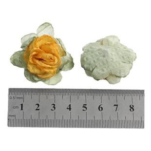 复古焦边山茶花朵 纱花 仿真花假花 diy发夹服饰包包帽子辅料配件