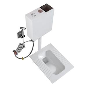 陶瓷蹲便器蹲坑式冲水箱整套卫生间便池蹲坑家用蹲厕防臭便盆蹬便